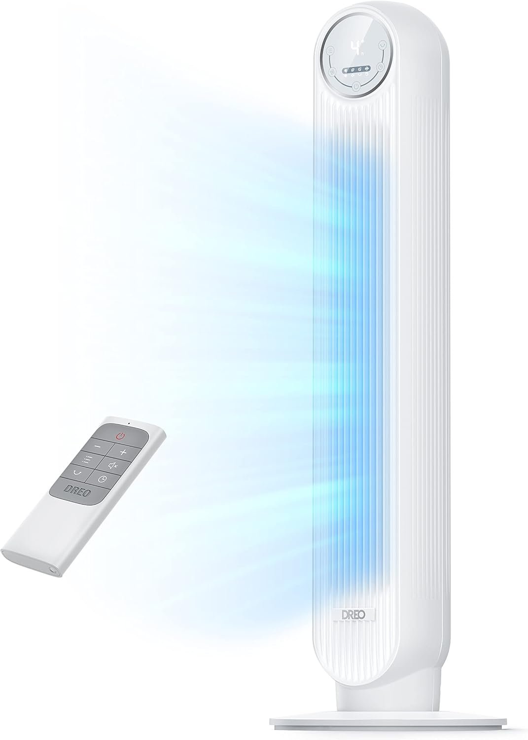 DREO Tower Fan for Bedroom, 2026 Upgraded DC Motor, 28ft/s High Velocity, 20dB Ultra Quiet Standing Fan, 8 Speeds 4 Modes, 90° Oscillating Bladeless Fan for Indoors, Floor Fans with Remote, Black - Image 2
