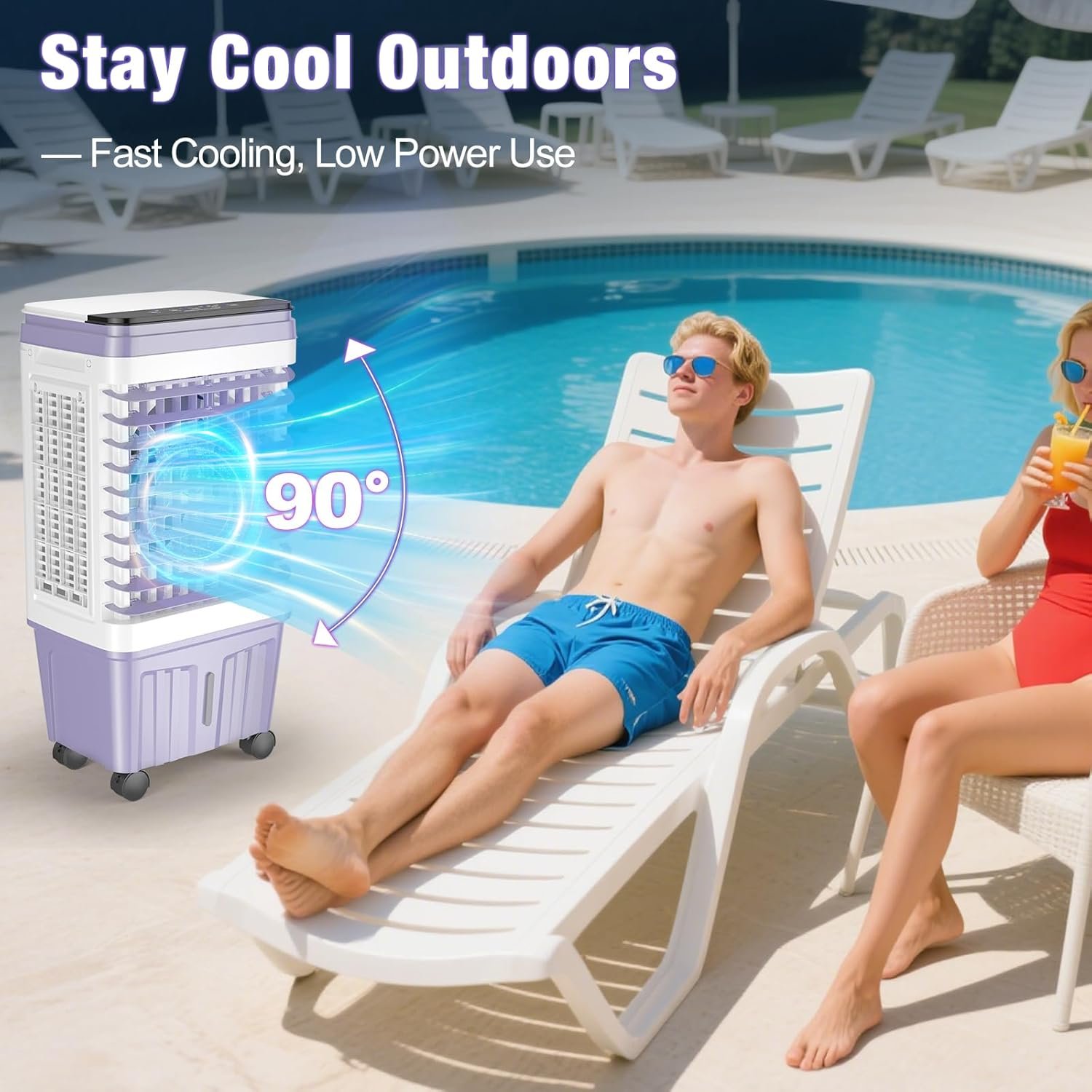 Portable Air Conditioners, 3000 CFM Swamp Cooler, Evaporative Air Cooler with 6.87 Gal Water Tank, 3 Speeds & 4 Modes, 120ยฐ Oscillation, 15H Timer Air Cooler for Home, Kitchen, Bedroom - Image 7