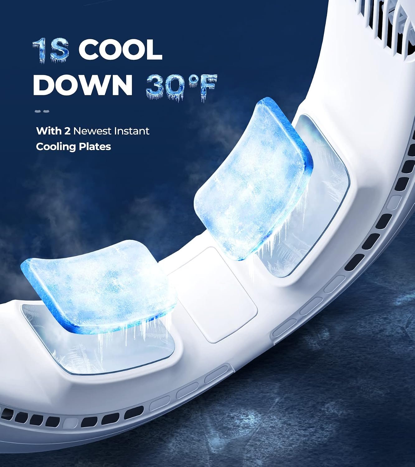1S Cool Down 30°F Neck Fan with Double Semiconductor Coolers, 360° Surrounded Personal Fans Air Conditioner that Blow Cold Air, 8H lasting Portable Fan with 3 Speed, Gifts for Men Women Outdoor Travel - Image 3