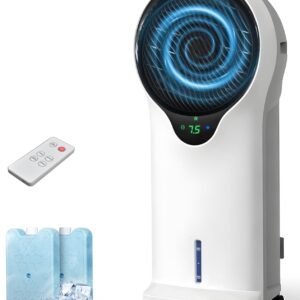 3-in-1 Evaporative Air Cooler - Portable Swamp Cooler Air Conditioner with 5.5L Water Tank & 2 Ice Packs, 3 Speeds, 3 Modes, Cooling Fans that Blow Cold Air for Home & Office